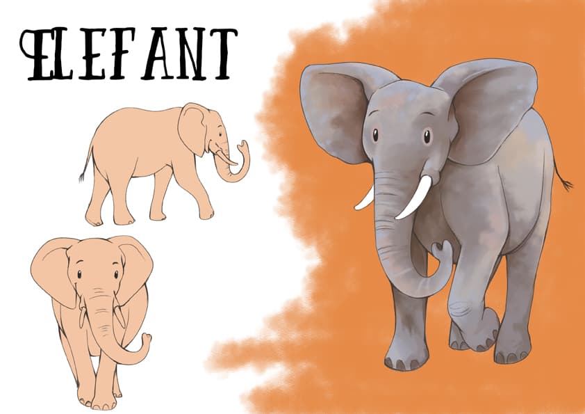 kinderbuch illustration charakterdesign elefant