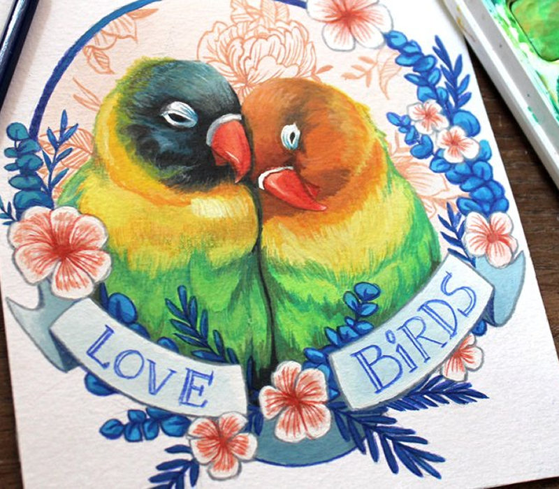 Vogel Paar Malerei
